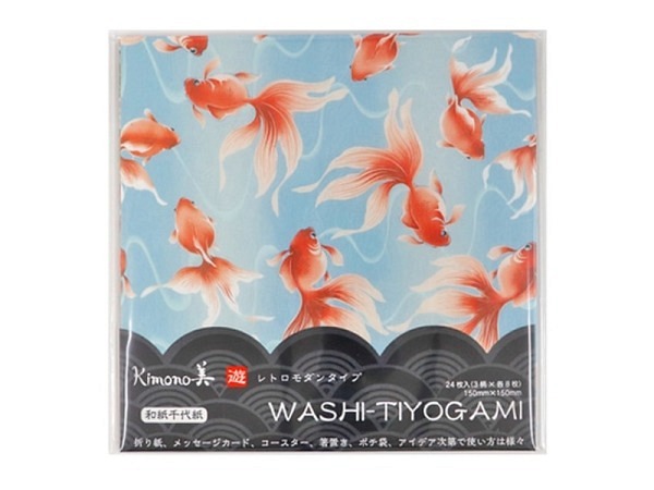 Origami Kimono Washi-Tiyogami Goldfisch 15x15cm