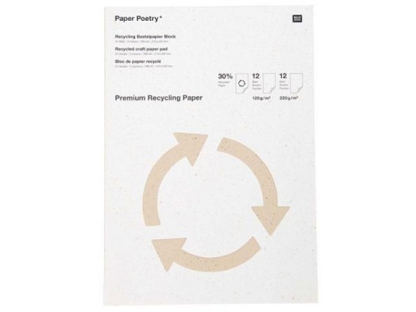 Bastelblock PaperPoetry A4, 12 Blatt 120g/qm und 12 Blatt 220g/qm