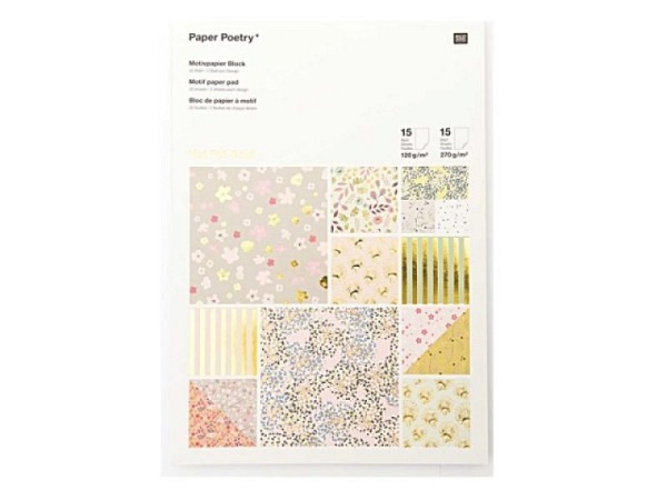 Motivpapier PaperPoetry Bouquet Sauvage Block