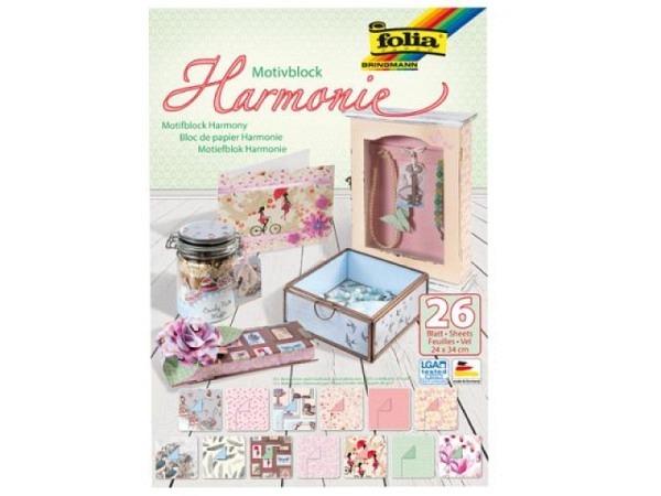Motivpapier Folia Harmonie Block 13 Motiven sortiert