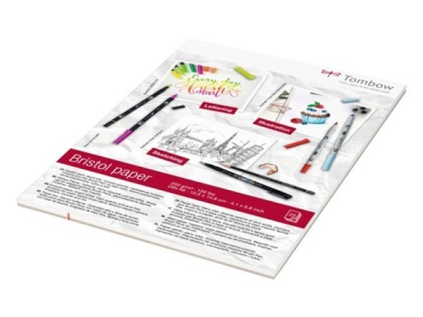 Bristolblock Tombow A6 25 Blatt 250g/qm, hellweiss
