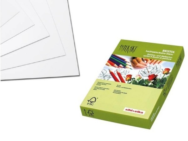 Bristol A4 180g/qm 250 Blatt, hochweiss beidseitig satiniert