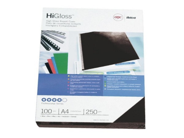 Karton GBC HiGloss Report Cover Einbanddeckel schwarz