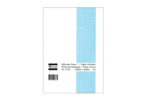 Millimeterpapier Favorit A4 80g blau/weiss 50Bl.