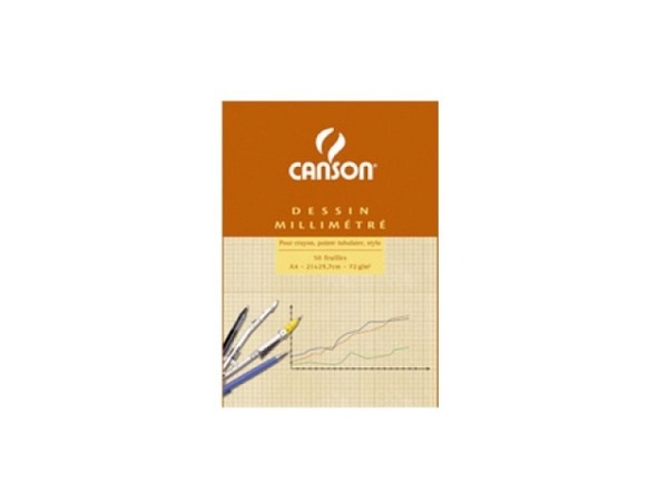 Millimeterpapier Canson A4 90g blau/weiss 50 Blatt