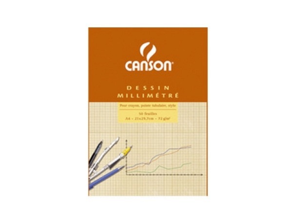 Millimeterpapier Canson A3 90g rot/weiss 50 Blatt