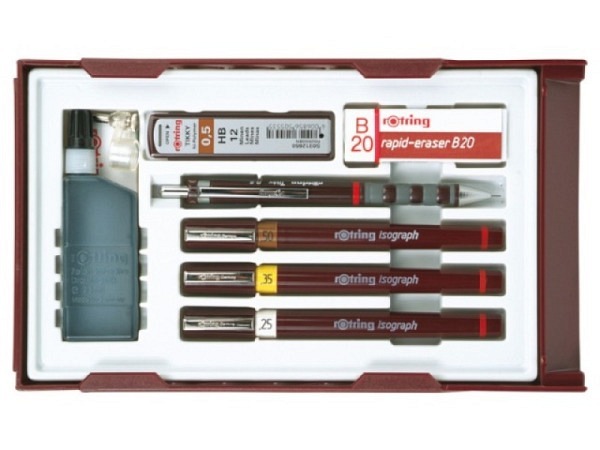 Tuschstift Rotring Isograph College Set 0,25-0,5mm
