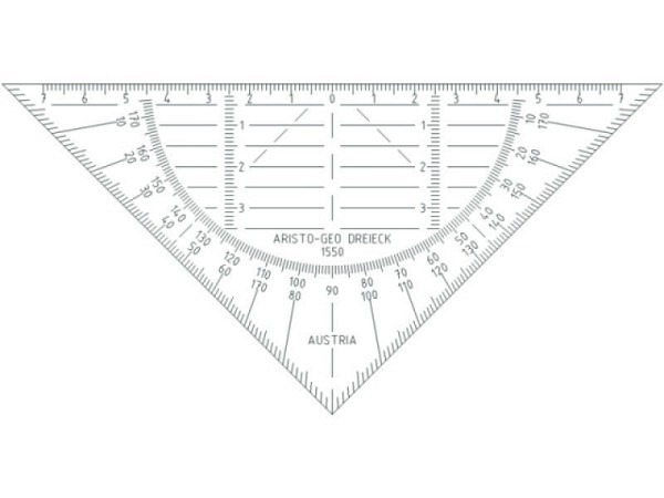 Winkel Aristo biegsam 16cm 1550 , Hypotenuse 16cm lang