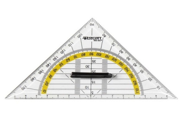 Winkel Westcott Geodreieck 14cm mit abnehmbarem Griff