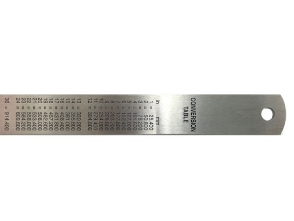 Schneidmassstab Stahl flach 34mm breit 100cm lang