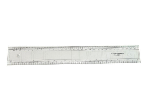Massstab Standardgraph Plexiglas Inch-Skala