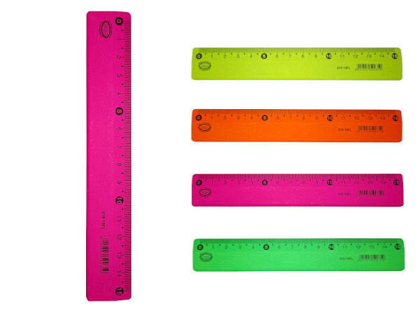 Massstab Aluminium 15cm Fluo