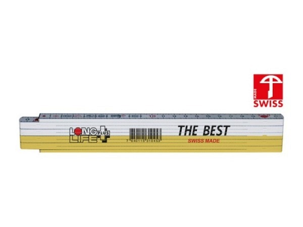 Gliedermeter Rieffel aus Kunststoff 200cm gelb-weiss