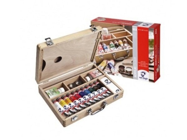 Acryl Talens VanGogh Set Holz Basic mit 10Tuben 40ml 