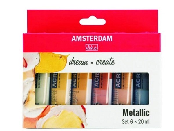 Acryl Talens Amsterdam Standard Set Metallic Selection 6x20ml