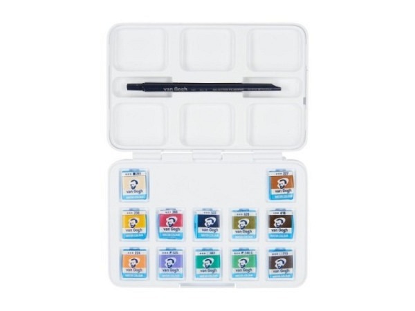 Aquarell Talens VanGogh Set Muted Colours Pocketbox mit 12 halben Näpfen