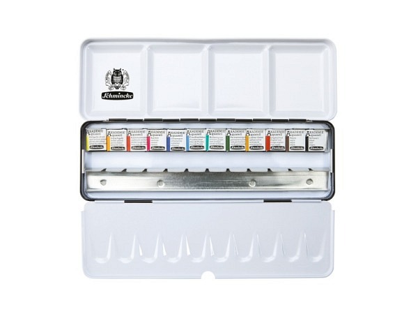 Aquarell Schmincke Akademie Set 12 1/2 Näpfe einreihig