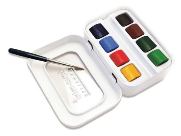 Aquarell Sennelier l'Aquarelle Set Mini 8 halbe Näpfe Pinsel