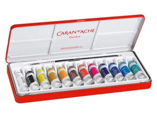 Gouache Caran dAche Studio Set Metall 12 Tuben 10ml