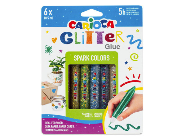 Glimmerleim Carioca Glitter Glue Spark Colors 6er Set