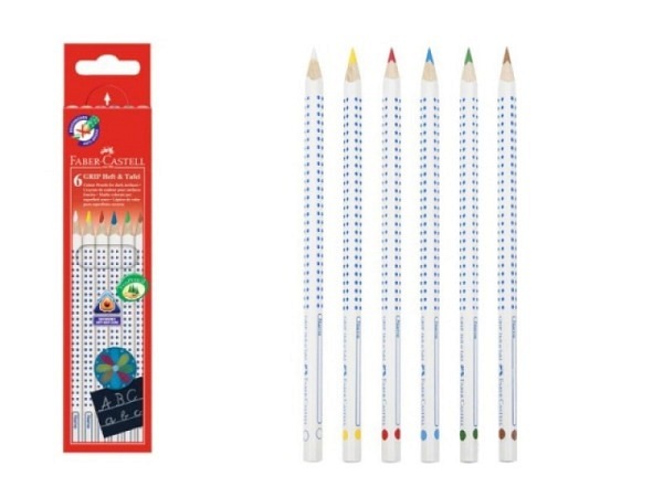 Farbstift Faber-Castell Kreidestift Grip Heft und Tafel 6er Set