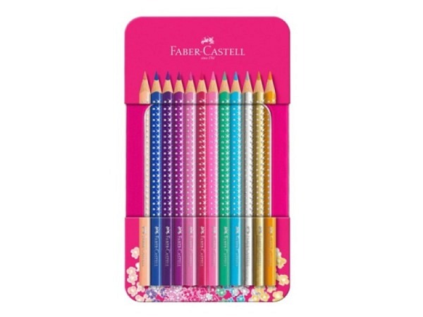 Farbstift Faber-Castell Sparkle 12er Set in Metalletui pink 