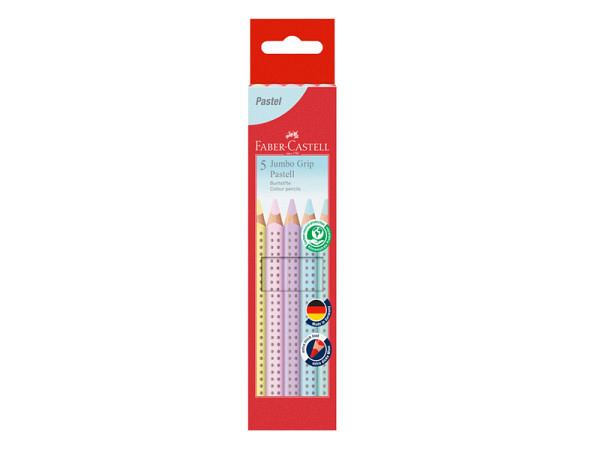 Farbstift Faber-Castell Jumbo Grip 5er Kartonetui Pastell