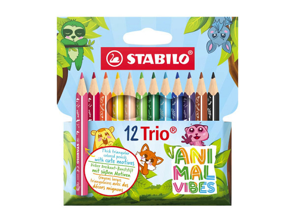 Farbstift Stabilo Animal Vibes Mini Trio 12er