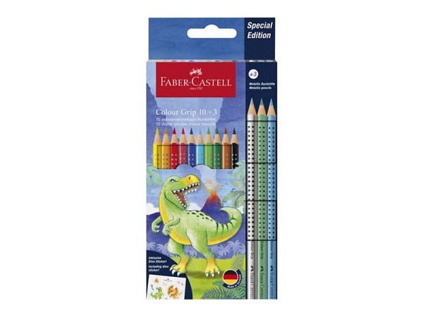 Farbstift Faber-Castell Colour Grip Special Edition Dinosaurier 10er+3  