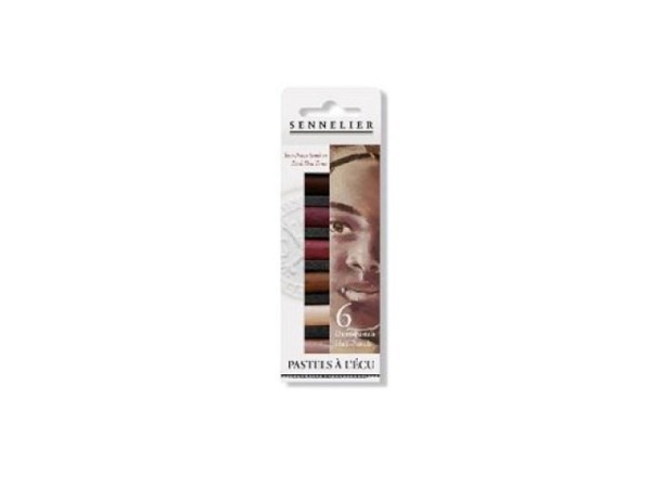 Pastell Sennelier Plain Air 6er Set Dark Skin Tones, 6 halbe Kreiden