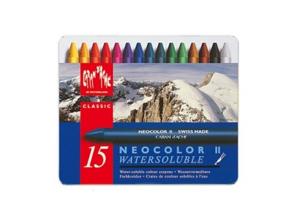 Wachskreide Caran dAche Neocolor II 15er Set, vermalbar