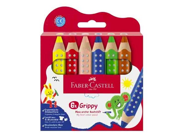 Wachsmalstift Faber-Castell Grippy 6er Set
