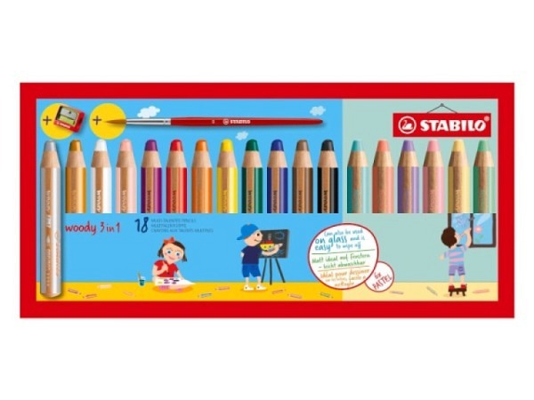 Oelpastellstift Stabilo Woody Pastell 18er Set