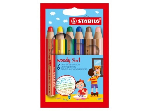Oelpastellstift Stabilo Woody 6er Set, ohne Spitzer