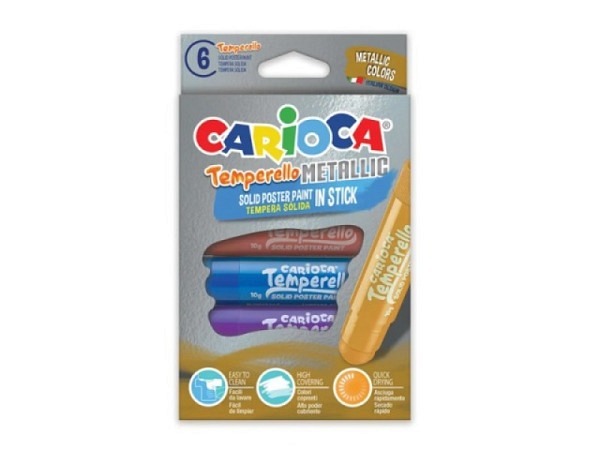 Kreide Carioca Temperello Posterfarbe Metallic 6er Set