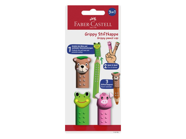 Stiftkappe Faber-Castell Grippy Friends 3er Set 