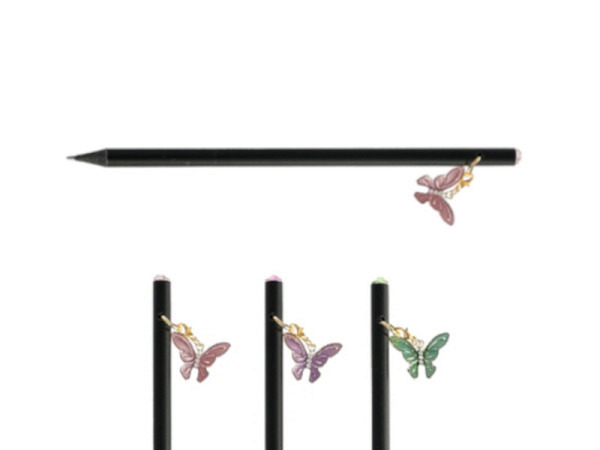Bleistift Artebene Charms Schmetterling 18cm schwarzer Schaft