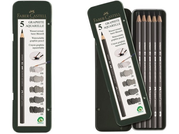 Bleistift Faber-Castell Graphite Aquarelle 5er Set