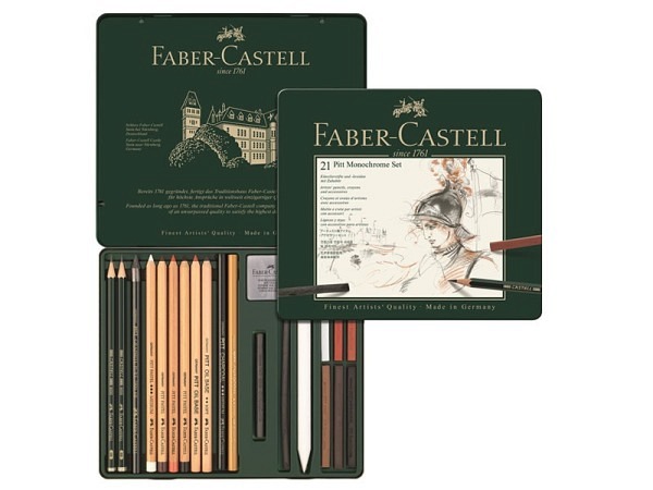 Zeichenstift Faber-Castell Pitt Monochrome Set 21tlg