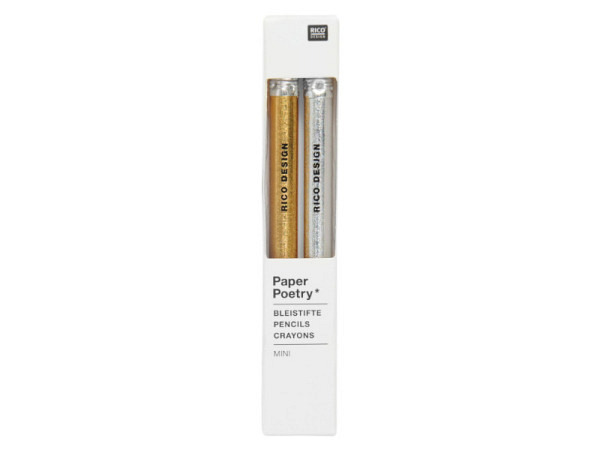 Bleistift Rico Design Set Mini Gold Silber