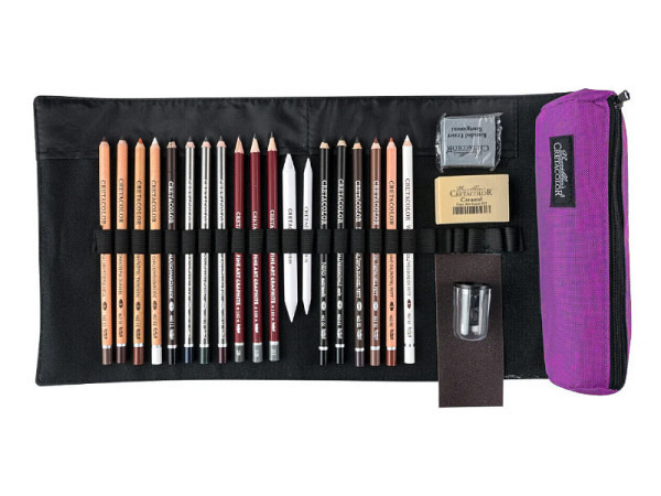 Zeichenstift Cretacolor Stifterolle Pencil Wrap Professional 24tlg