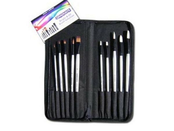 Pinselset Daler-Rowney Etui Graduate mit 10 langstieligen Pinseln