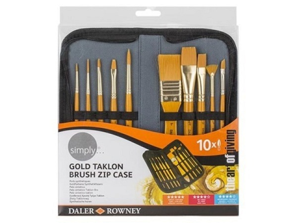 Pinselset Daler-Rowney Etui Simply Gold Taklon Brush
