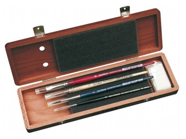 Pinselset da Vinci Aquarell 5280 Holzschatulle mit 4 Pinseln