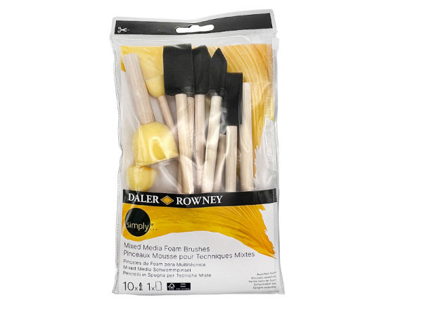 Pinselset Daler-Rowney Simply Mixed Media Foam Brushes