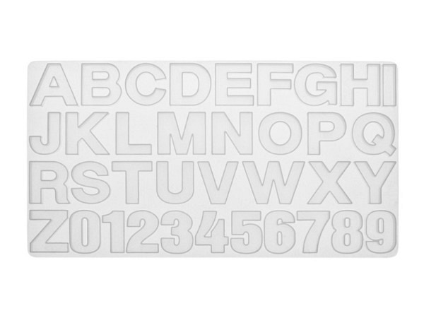 Form Giessharz Silikonform Buchstaben 19x36cm 36tlg.