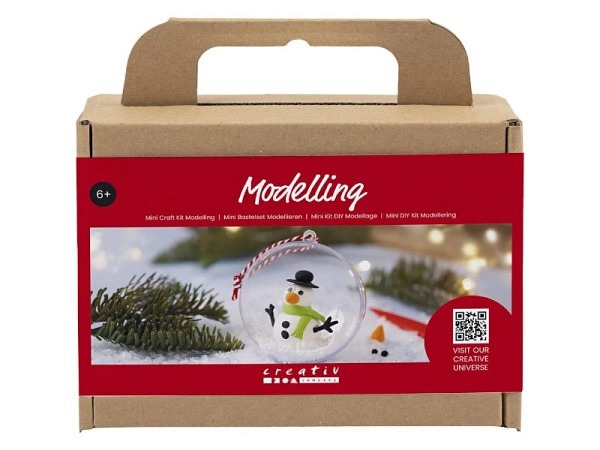 Modellierset Creativ Company Weihnachtskugel Schneemann