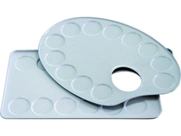 Palette Talens Metall oval 12,6x18,5cm, 12 Mischfächer
