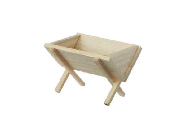 Miniatur Möbel Futterkrippe 100x70x65mm natur, breit