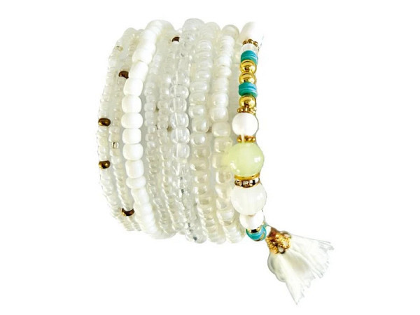 Schmuckset Glorex Armband Glasperlen transparent